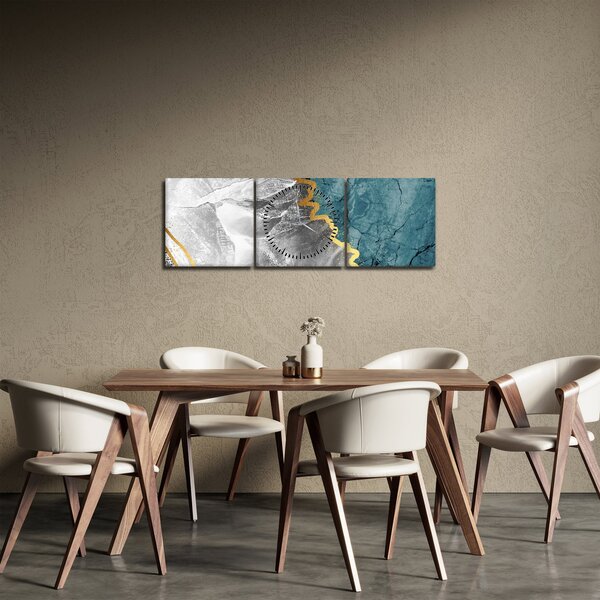 Obraz - Marmur (z zegarem) (90x30 cm)