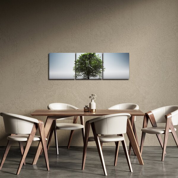 Obraz - Samotne drzewo (z zegarem) (90x30 cm)