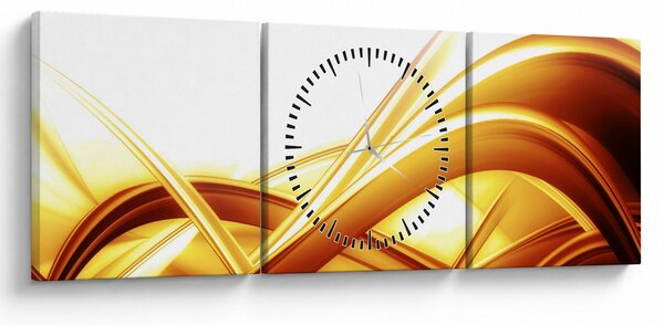Obraz - Żółta abstrakcja (z zegarem) (90x30 cm)