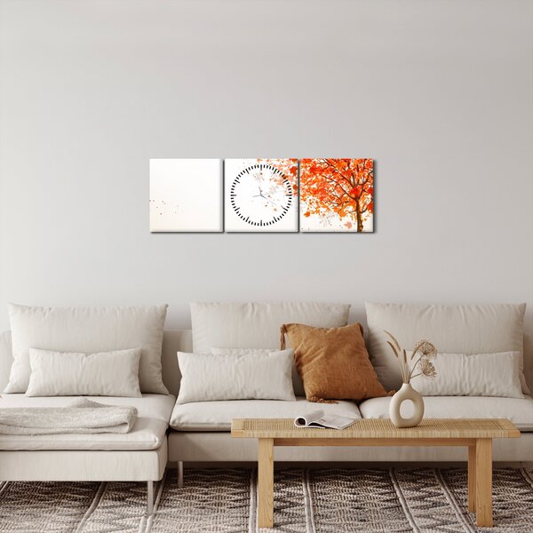 Obraz - Drzewo na wietrze (z zegarem) (90x30 cm)