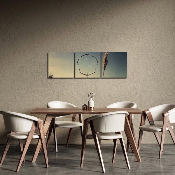 Obraz z trawą (z zegarem) (90x30 cm)