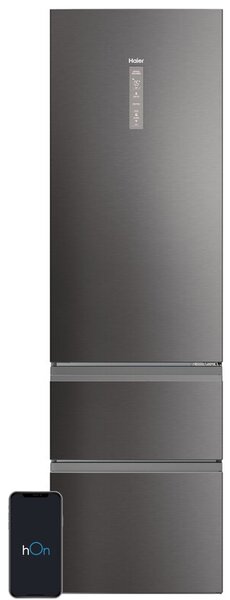 Lodówka HAIER HTW5620CNMP 3D No Frost 205cm Ciemny Inox