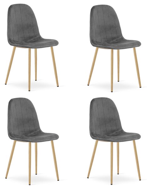 Krzesło do jadalni PADVA VELVET, ciemnoszare