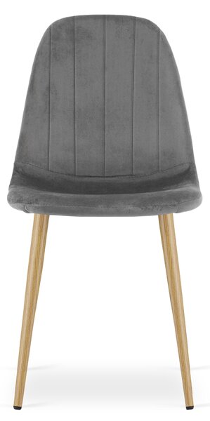 Krzesło do jadalni PADVA VELVET, ciemnoszare