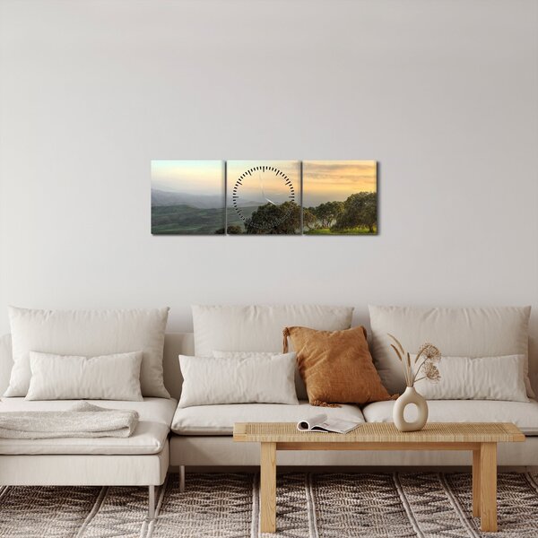 Obraz - Widok ze wzgórza (z zegarem) (90x30 cm)