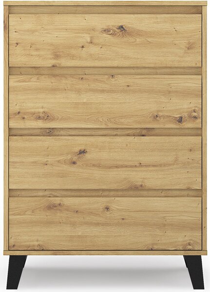 Komoda z 4 szufladami na nóżkach dąb artisan - Hallor 5X