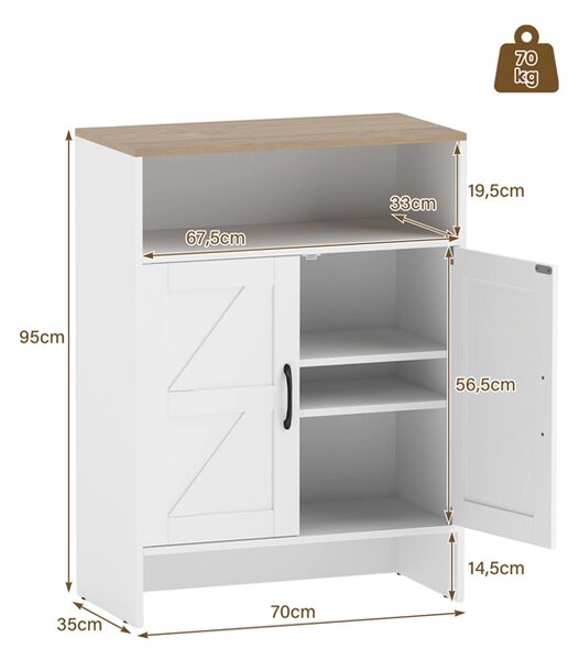 Komoda do przedpokoju z regulowanymi półkami