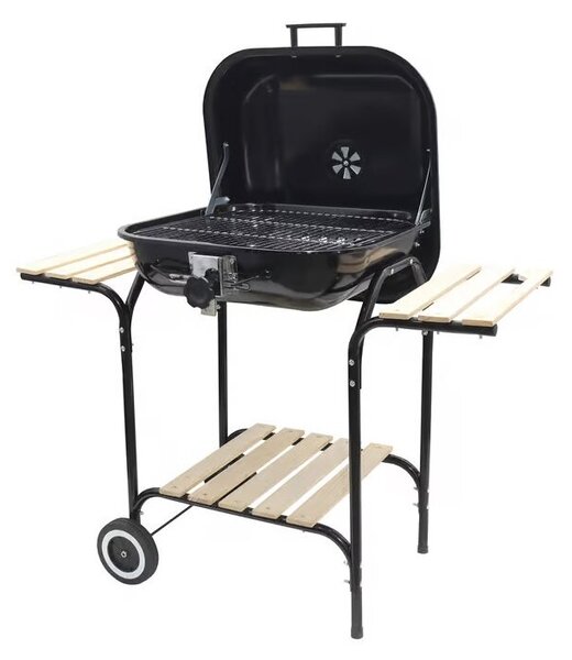 Grill ogrodowy węglowy PATIO 91332 Zamykany, na kółkach, półki boczne, regulacja wysokości rusztu