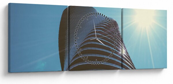 Obraz - Architektura (z zegarem) (90x30 cm)