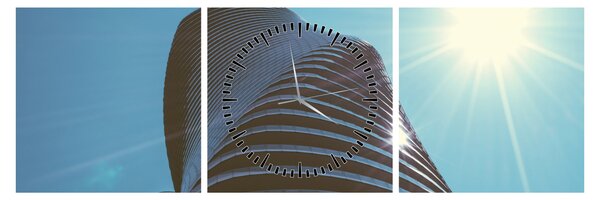 Obraz - Architektura (z zegarem) (90x30 cm)