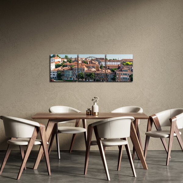Obraz - Widok miasta z lotu ptaka (z zegarem) (90x30 cm)