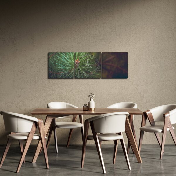 Obraz - Detal sosny (z zegarem) (90x30 cm)