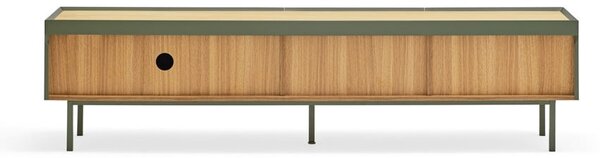 Zielono-naturalna szafka pod TV w dekorze dębu 180x45 cm Arista – Teulat