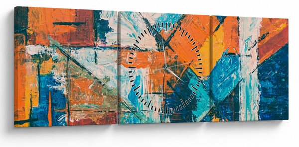 Obraz - Abstrakcja (z zegarem) (90x30 cm)
