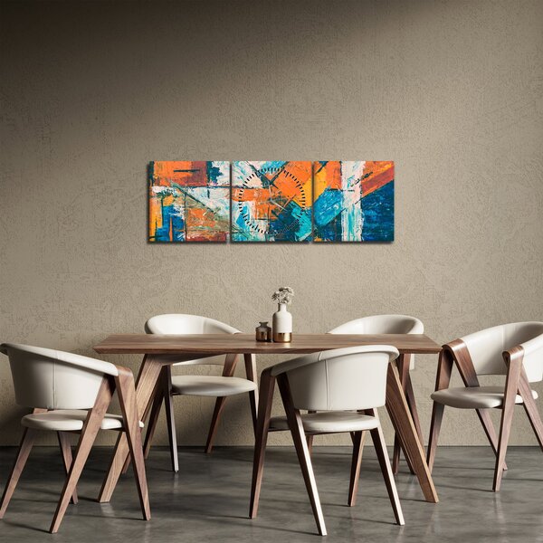 Obraz - Abstrakcja (z zegarem) (90x30 cm)