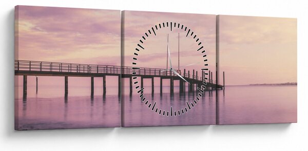 Obraz - Port (z zegarem) (90x30 cm)
