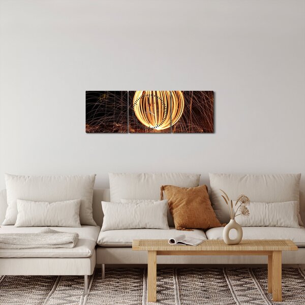 Obraz - Malowanie światłem (z zegarem) (90x30 cm)