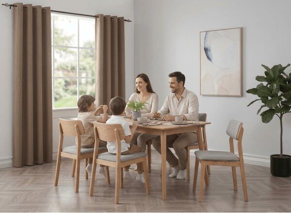 Zaciemniająca zasłona DUNES VELVET 140x250 cm, beżowo-brązowa Zawieszanie: Metalowe pierścienie