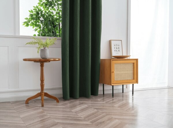 Zaciemniająca zasłona DUNES VELVET 140x250 cm, ciemnozielony Zawieszanie: Metalowe pierścienie