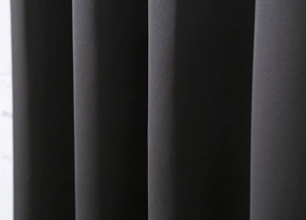 Zasłona OXFORD LIGHT 140x250 cm, czarna Zawieszanie: Taśma z wiązaniami