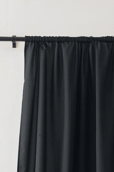 Zasłona OXFORD LIGHT 140x250 cm, czarna Zawieszanie: Taśma z wiązaniami