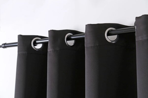 Zasłona OXFORD LIGHT 140x250 cm, czarna Zawieszanie: Taśma z wiązaniami