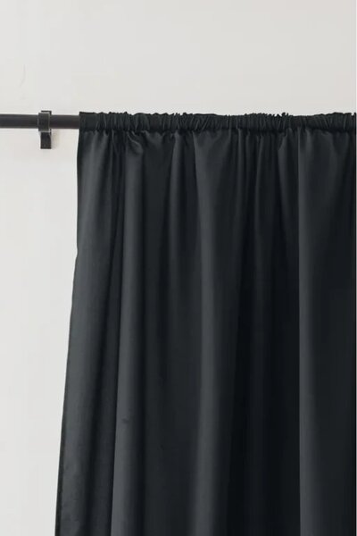 Zasłona OXFORD LIGHT 140x270 cm, czarna Zawieszanie: Taśma z wiązaniami