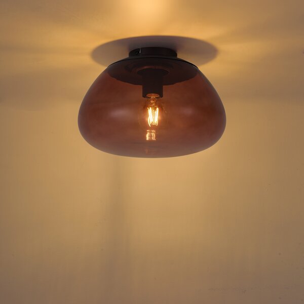 Designerska lampa sufitowa brązowa z brązowym szkłem - Giselle