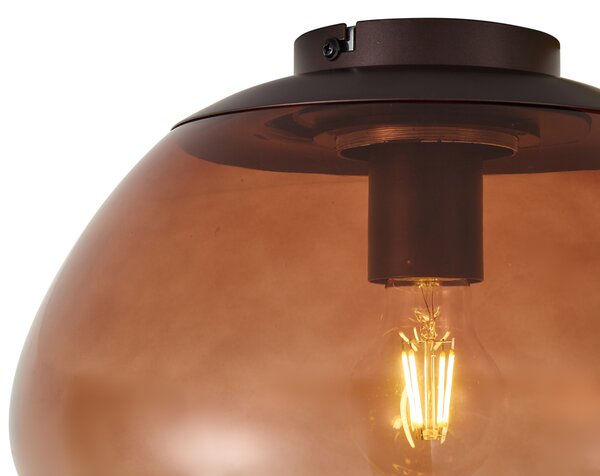 Designerska lampa sufitowa brązowa z brązowym szkłem - Giselle
