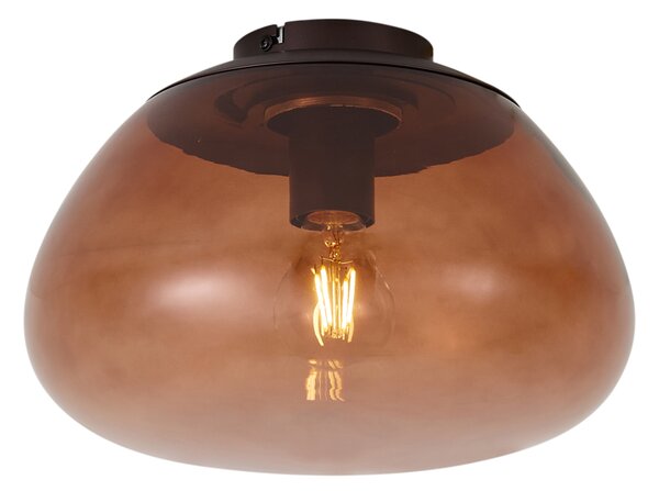 Designerska lampa sufitowa brązowa z brązowym szkłem - Giselle