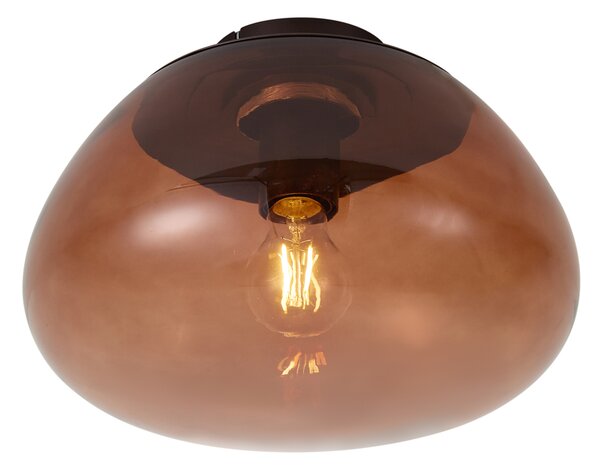Designerska lampa sufitowa brązowa z brązowym szkłem - Giselle