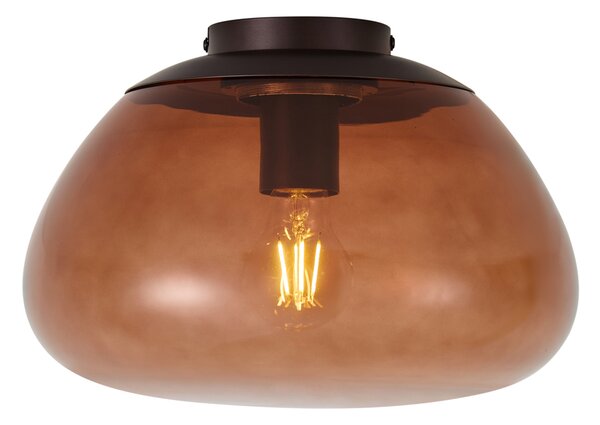 Designerska lampa sufitowa brązowa z brązowym szkłem - Giselle