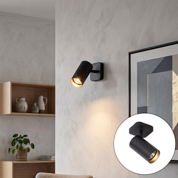 Nowoczesna lampa sufitowa czarna GU10 70mm - Jeana Luxe