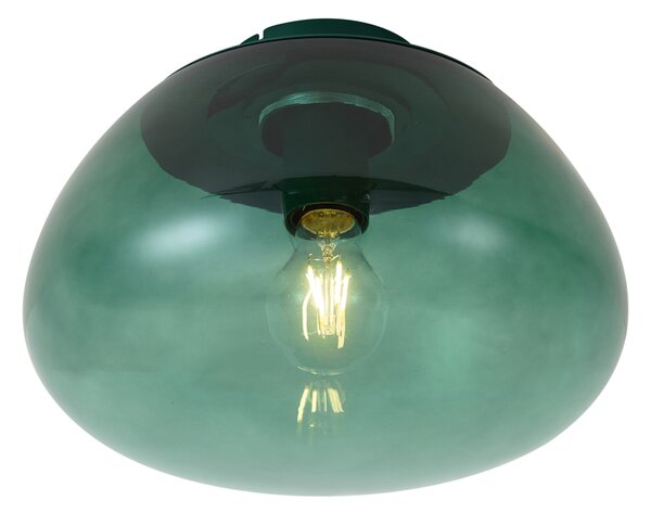 Designerska lampa sufitowa zielona z zielonym szkłem - Giselle