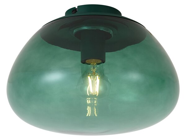 Designerska lampa sufitowa zielona z zielonym szkłem - Giselle