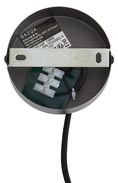 Lampa wisząca retro grafitowa z przydymionym szkłem - Giselle