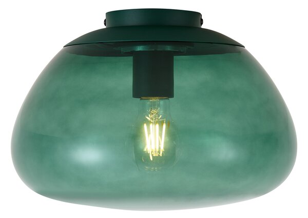 Designerska lampa sufitowa zielona z zielonym szkłem - Giselle