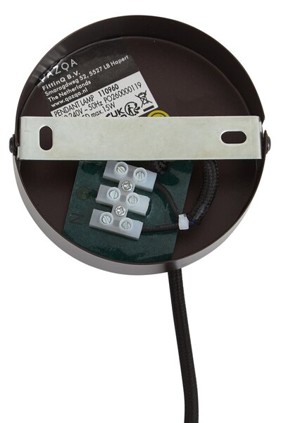 Lampa wisząca retro brązowa z brązowym szkłem - Giselle