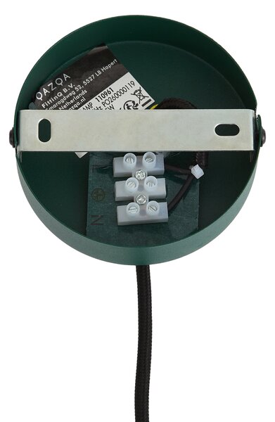 Retro zielona lampa wisząca z zielonym szkłem - Giselle