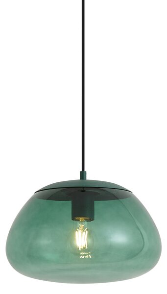 Retro zielona lampa wisząca z zielonym szkłem - Giselle