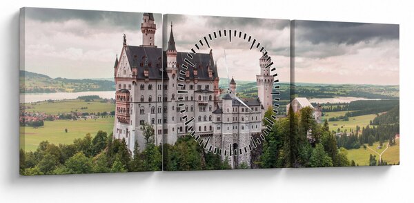 Obraz - Zamek na skałach (z zegarem) (90x30 cm)