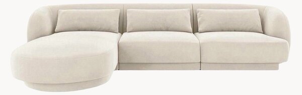 Sofa narożna o wyglądzie aksamitu Tulum (4-osobowa), lewostronna