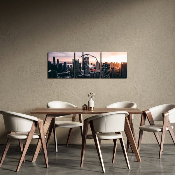 Obraz - Widok na centrum miasta (z zegarem) (90x30 cm)