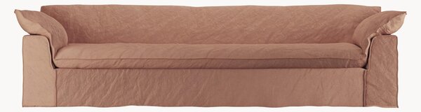 Sofa z lnu Nomad, 305 cm, Dusty Rose (4-osobowa)