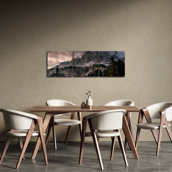 Obraz Gór Skalistych (z zegarem) (90x30 cm)