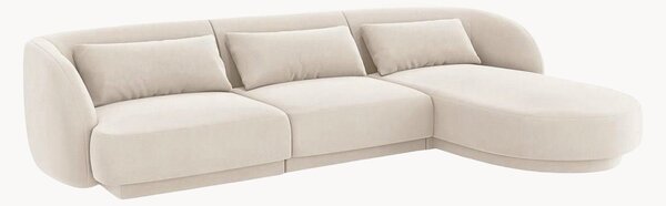 Sofa narożna o wyglądzie aksamitu Tulum (4-osobowa), prawostronna