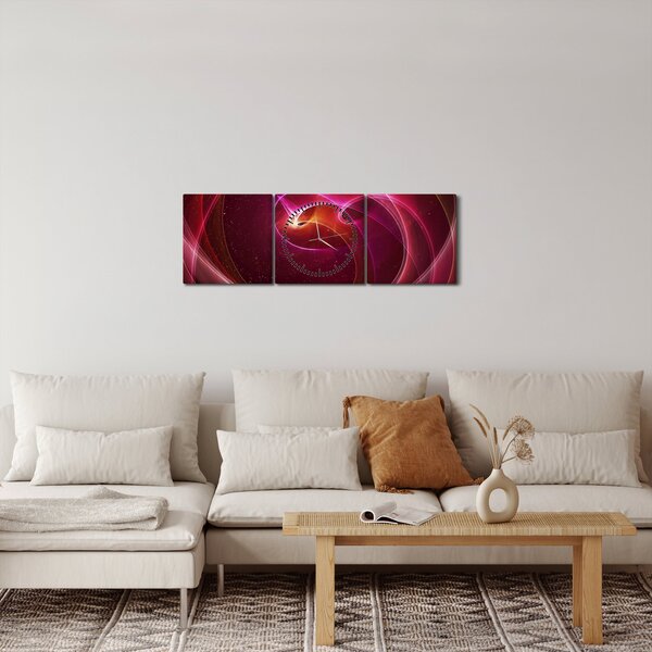 Obraz - jasne linie (z zegarem) (90x30 cm)