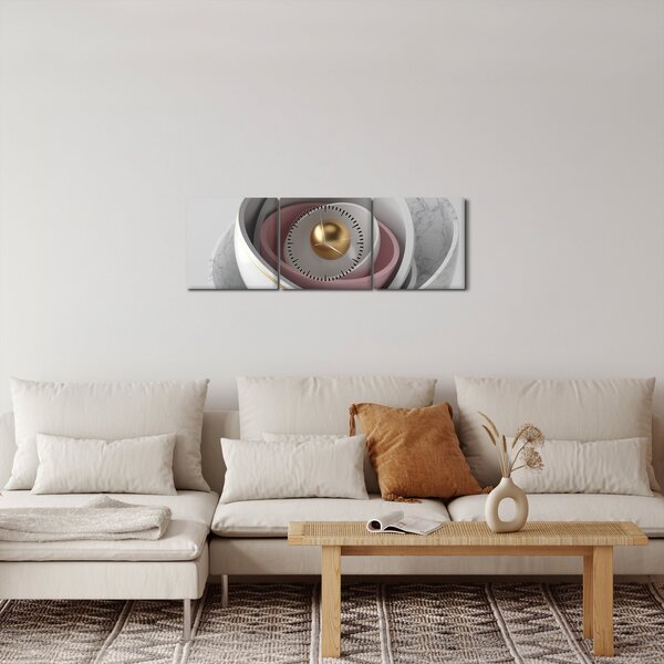 Obraz - Złota perła (z zegarem) (90x30 cm)