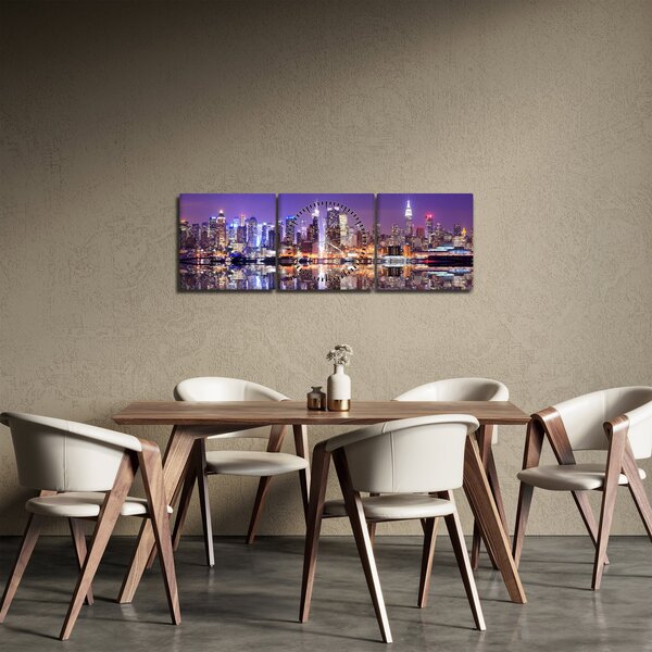 Obraz Manhattanu (z zegarem) (90x30 cm)