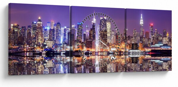 Obraz Manhattanu (z zegarem) (90x30 cm)